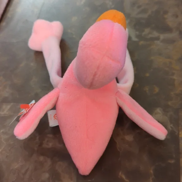 Retired Tag Errors PVC Pellet Pinky Beanie Baby 4072 Flamingo 🦩 - Picture 2 of 8